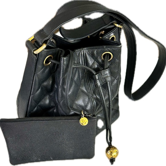 CHANEL Handbags - Chanel Vintage Black Caviar Quilted Bag